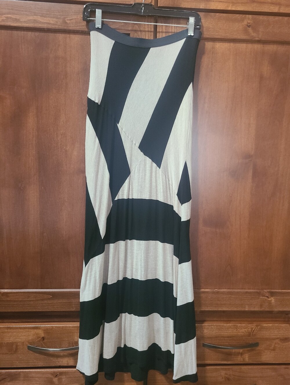 Ella Moss Black And Cream Maxi Dress Strapless Womens Medium